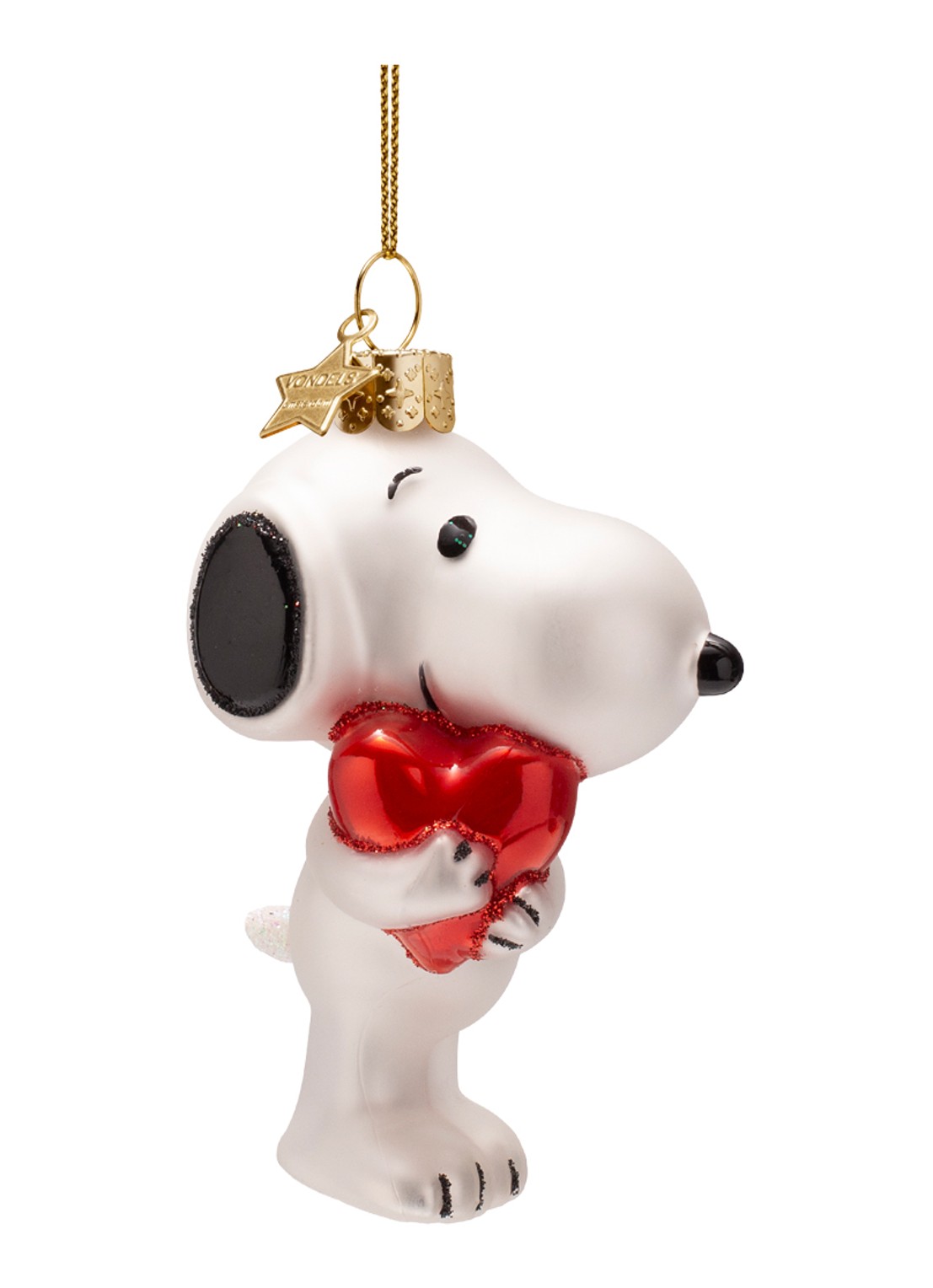 Vondels Snoopy Hart kersthanger 11 cm - detail 3 wit