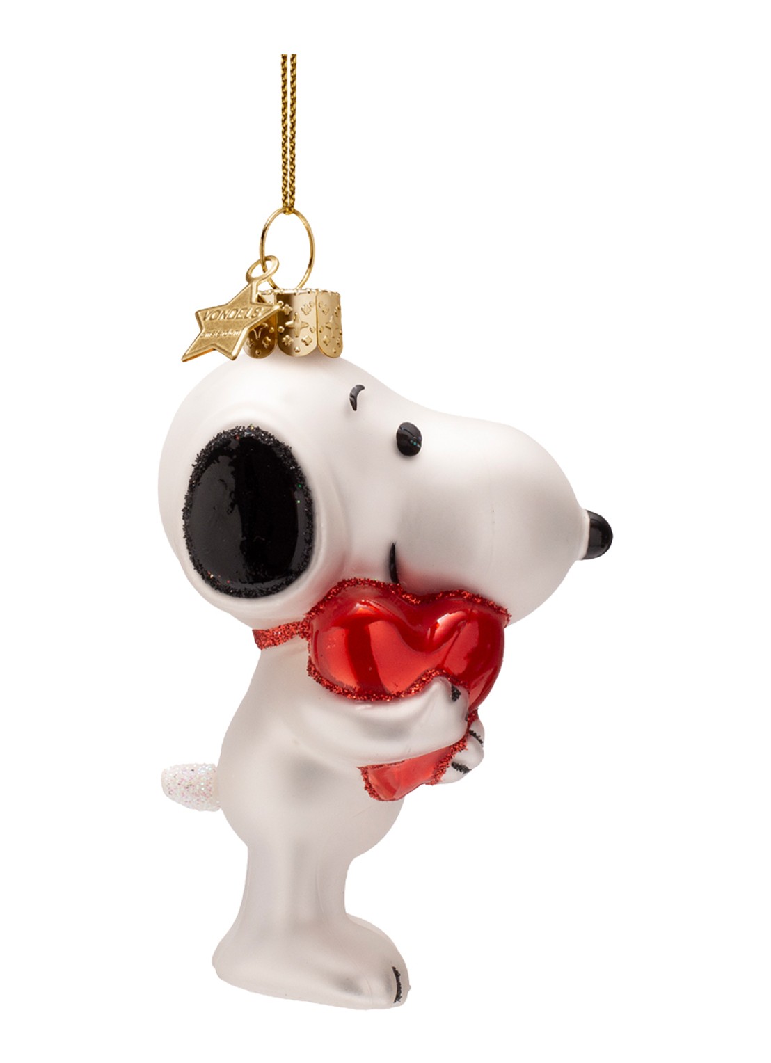 Vondels Snoopy Hart kersthanger 11 cm - detail 5 wit