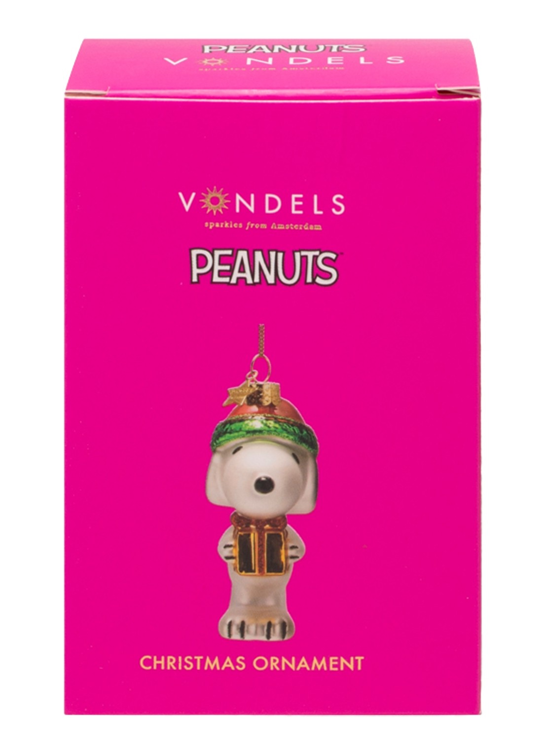 Vondels Snoopy Met Cadeau kersthanger 10,5 cm  - detail 6 wit