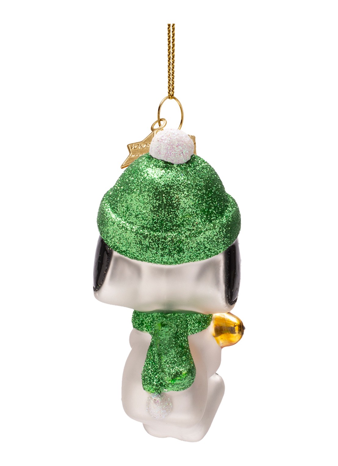 Vondels Snoopy Woodstock kersthanger 11 cm - achterkant 6 groen