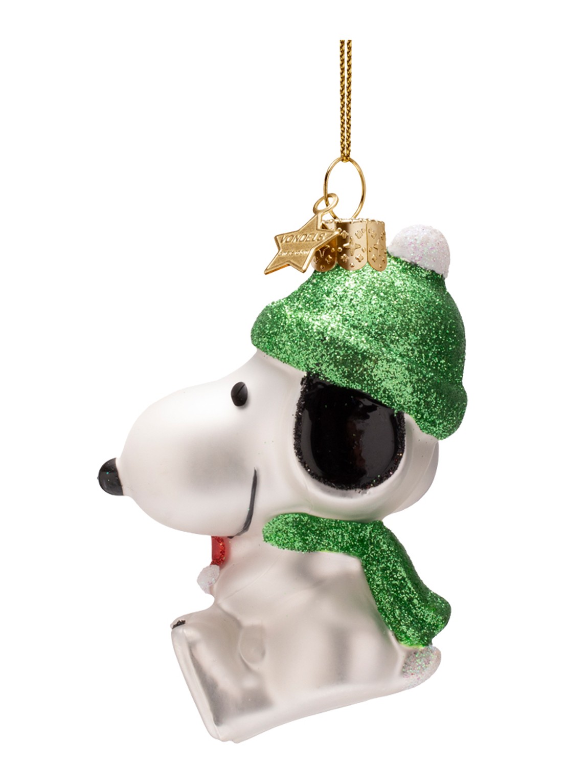 Vondels Snoopy Woodstock kersthanger 11 cm - detail 3 groen