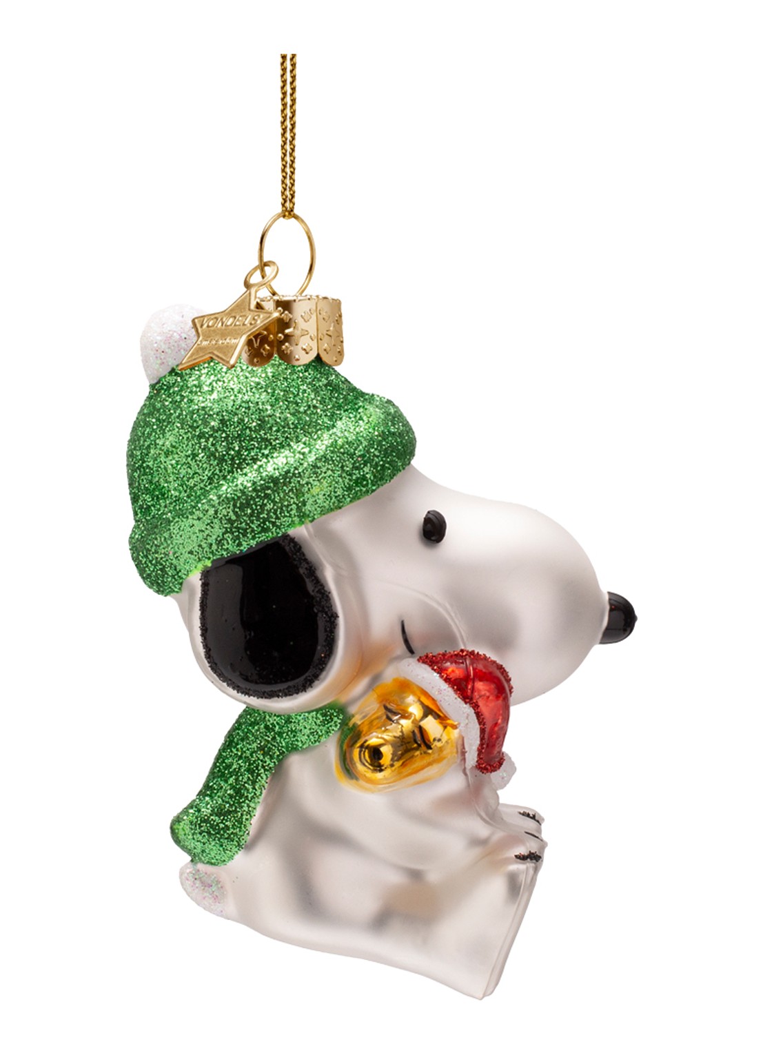 Vondels Snoopy Woodstock kersthanger 11 cm - detail 4 groen