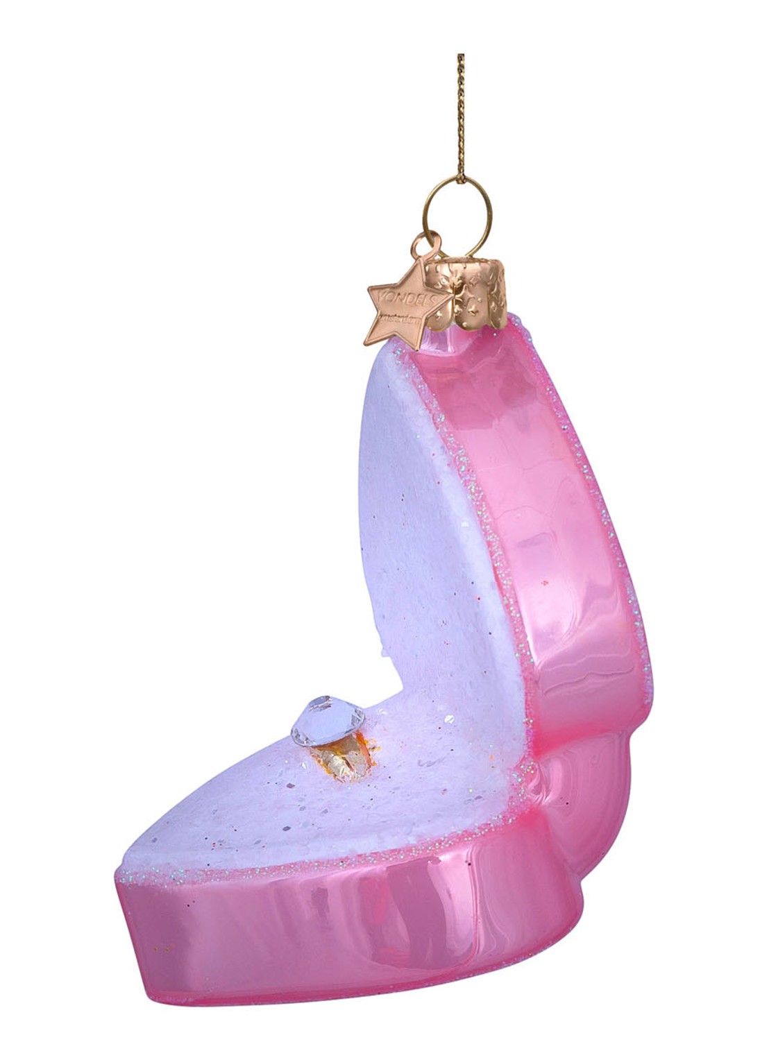 Vondels soft pink heart box w/wedding ring H7.5cm - detail 2 multicolor