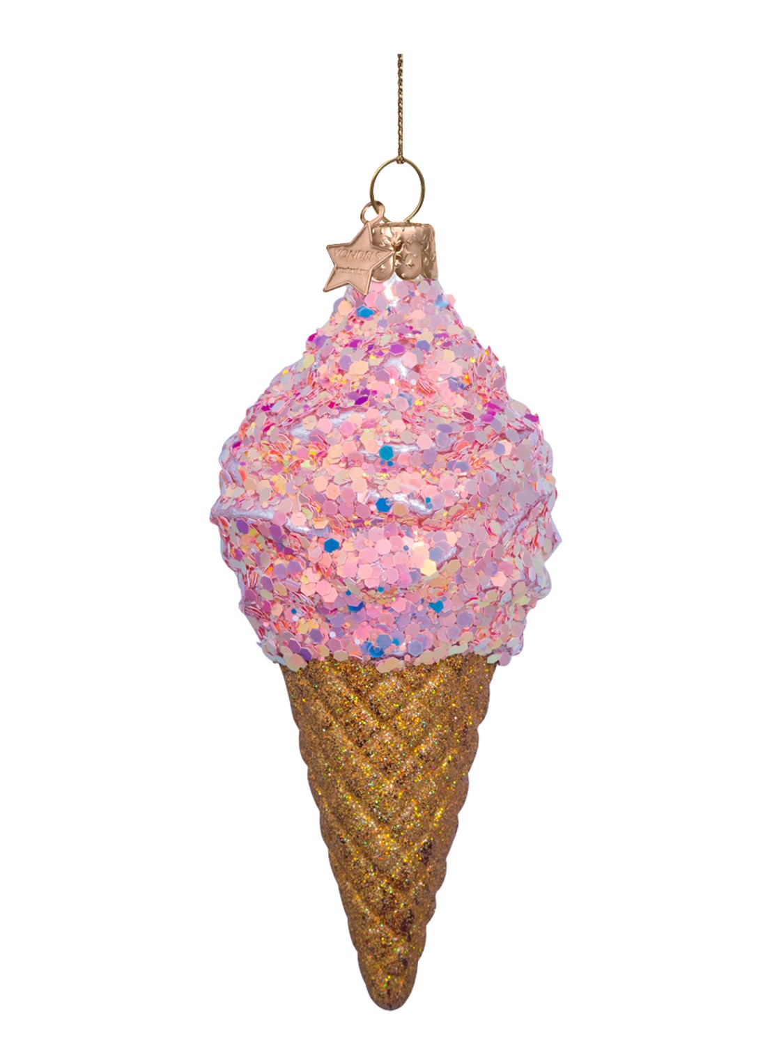 Vondels Softijs kersthanger 14,5 cm - detail roze