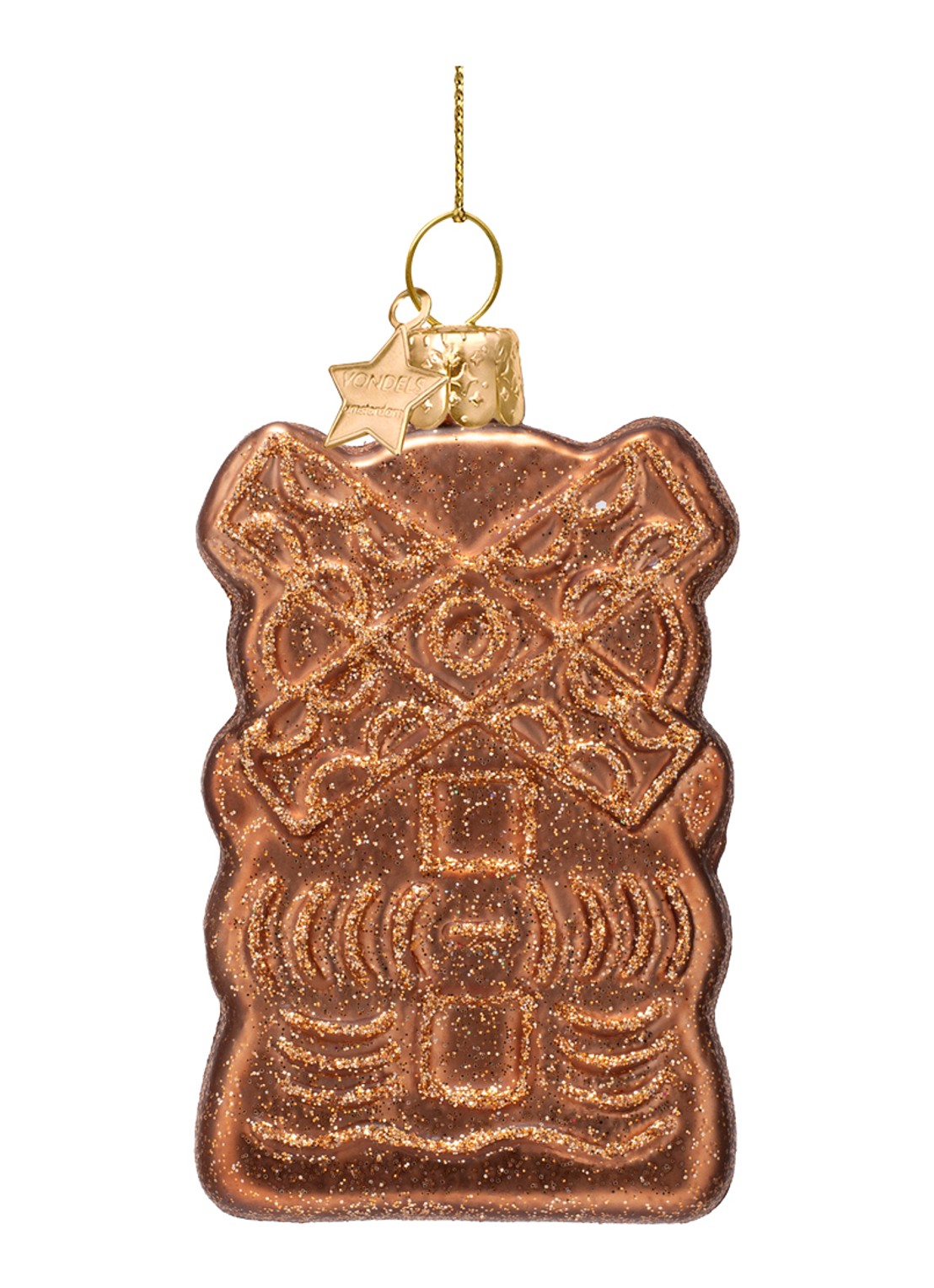 Vondels Speculaas kersthanger 9 cm - achterkant 5 bruin