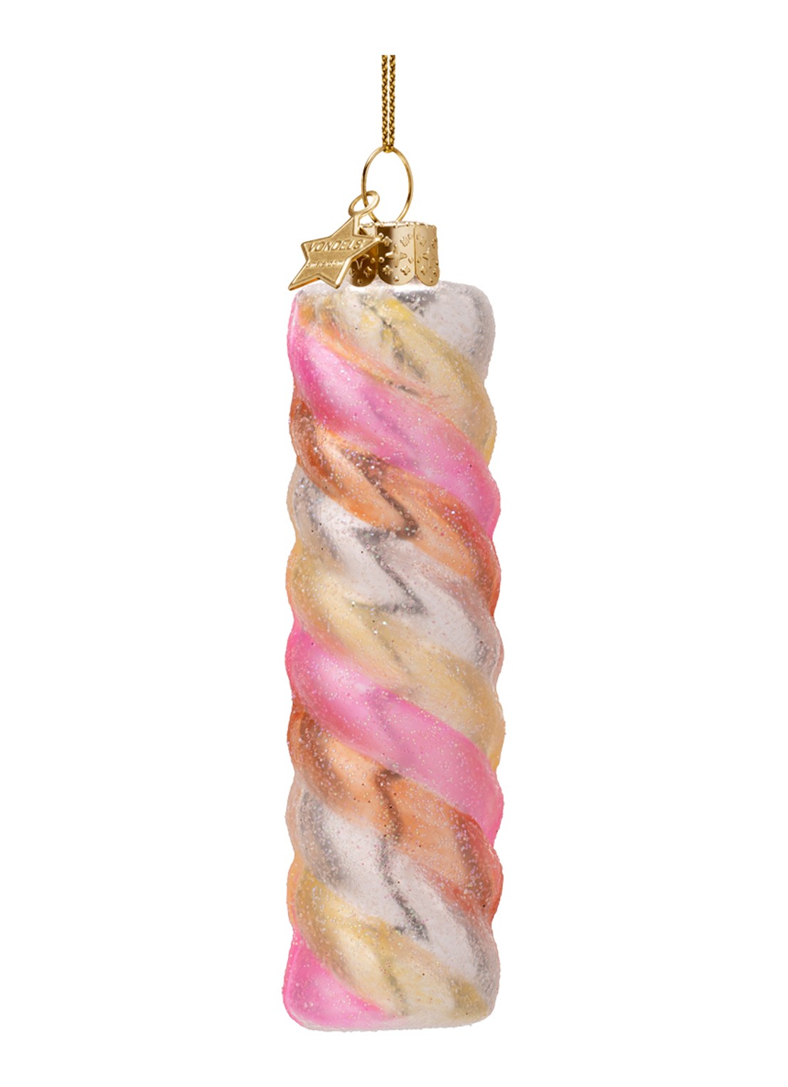 Vondels Spekje kersthanger 10 cm - achterkant roze