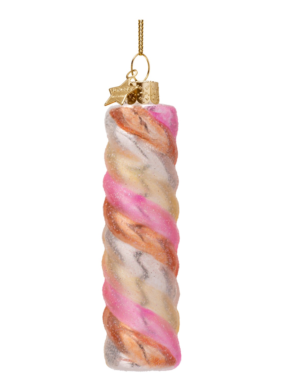 Vondels Spekje kersthanger 10 cm - voorkant 2 roze