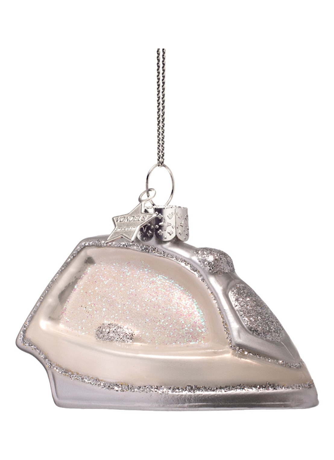 Vondels Stomer kersthanger 5 cm - detail wit