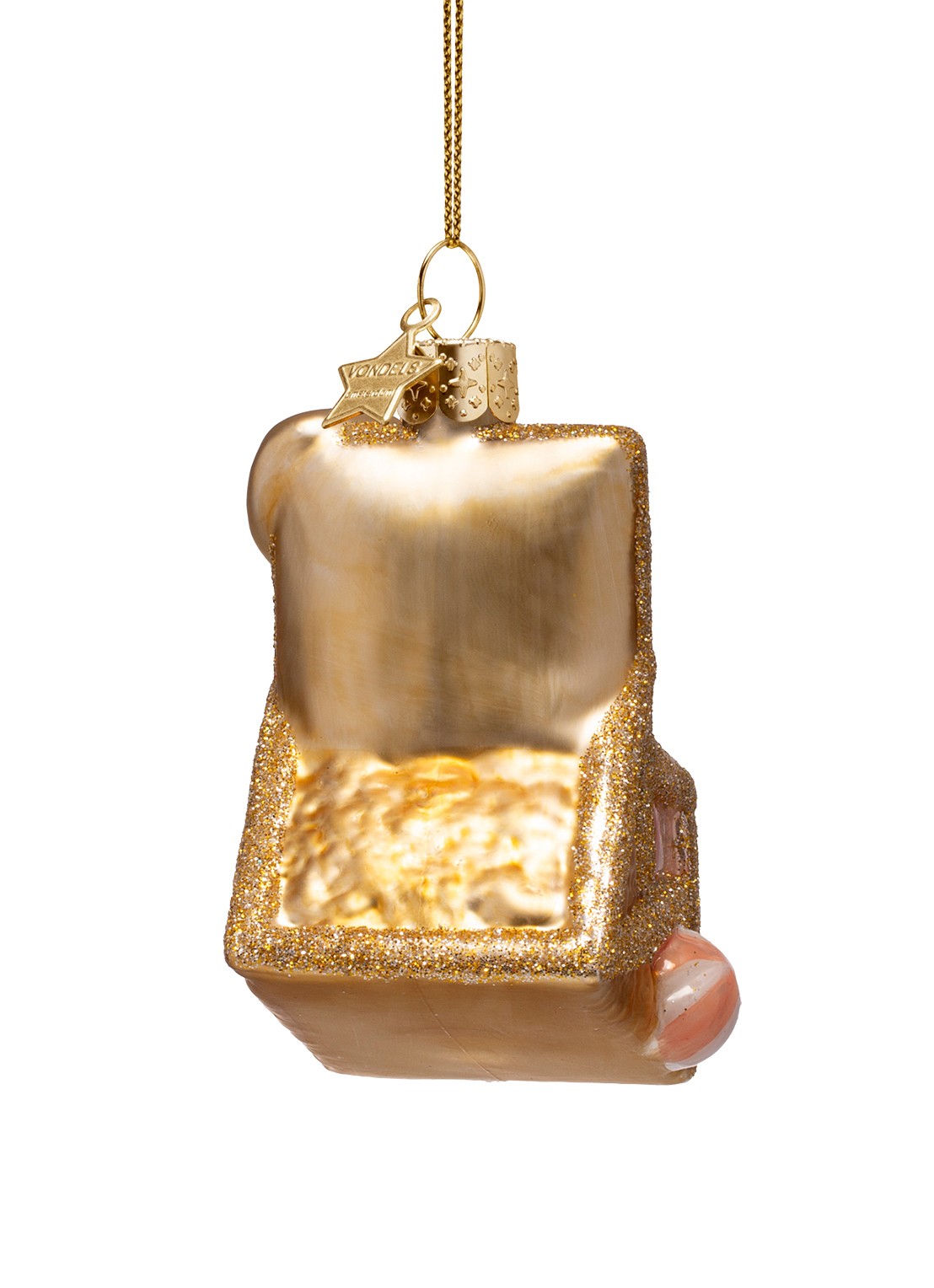 Vondels Strandstoel kersthanger 9 cm - detail 3 goud