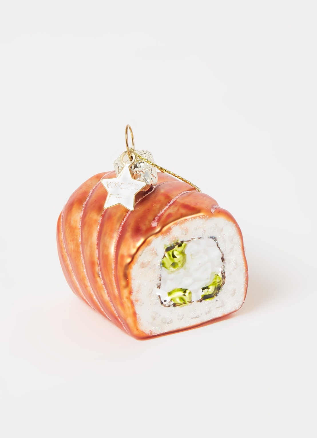 Vondels Sushi Salmon kersthanger 5 cm - detail zalmroze