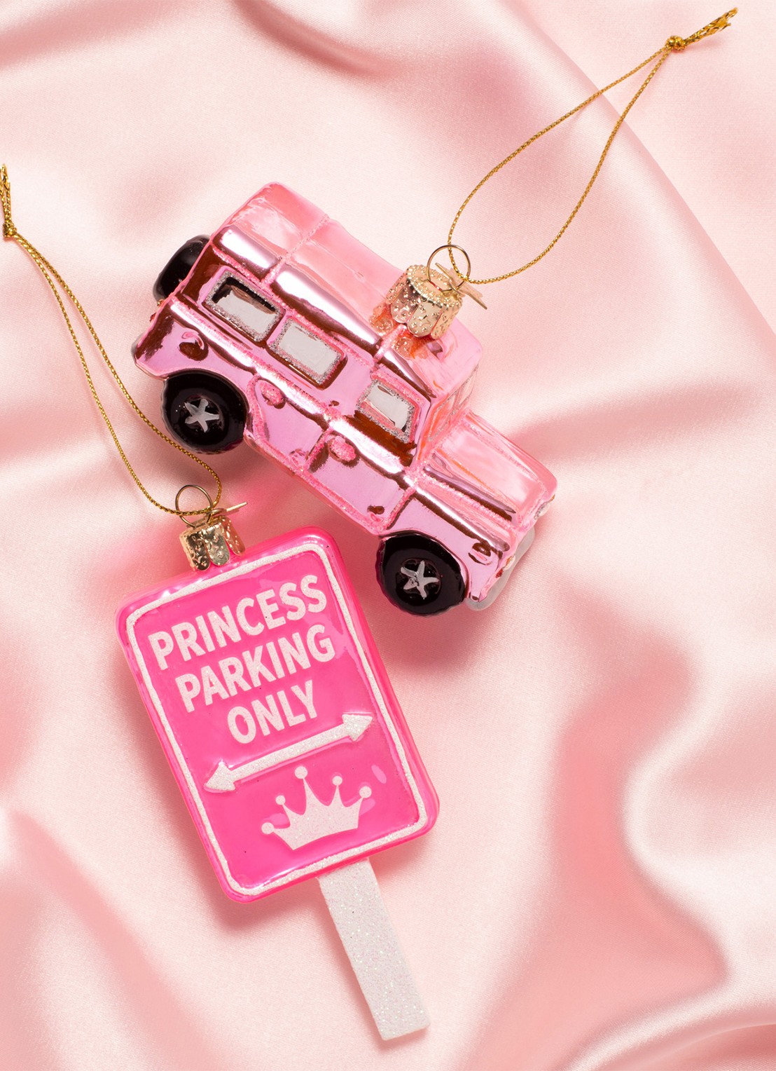 Vondels SUV Auto kersthanger 6 cm - voorkant roze