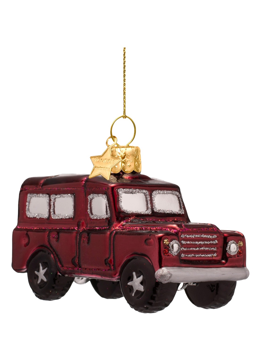 Vondels SUV Auto kersthanger 6 cm - voorkant rood