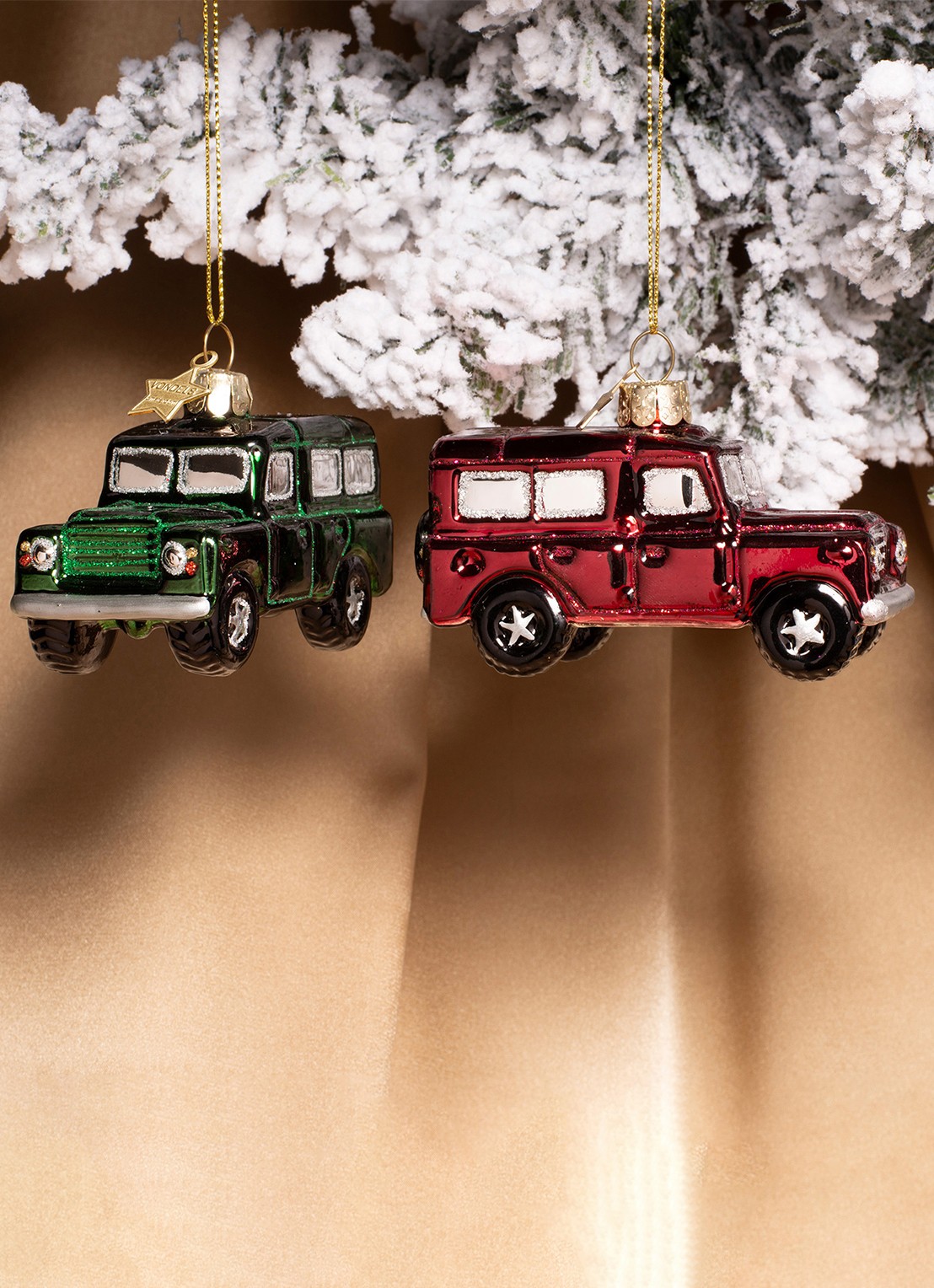 Vondels SUV Auto kersthanger 6 cm - voorkant 2 rood