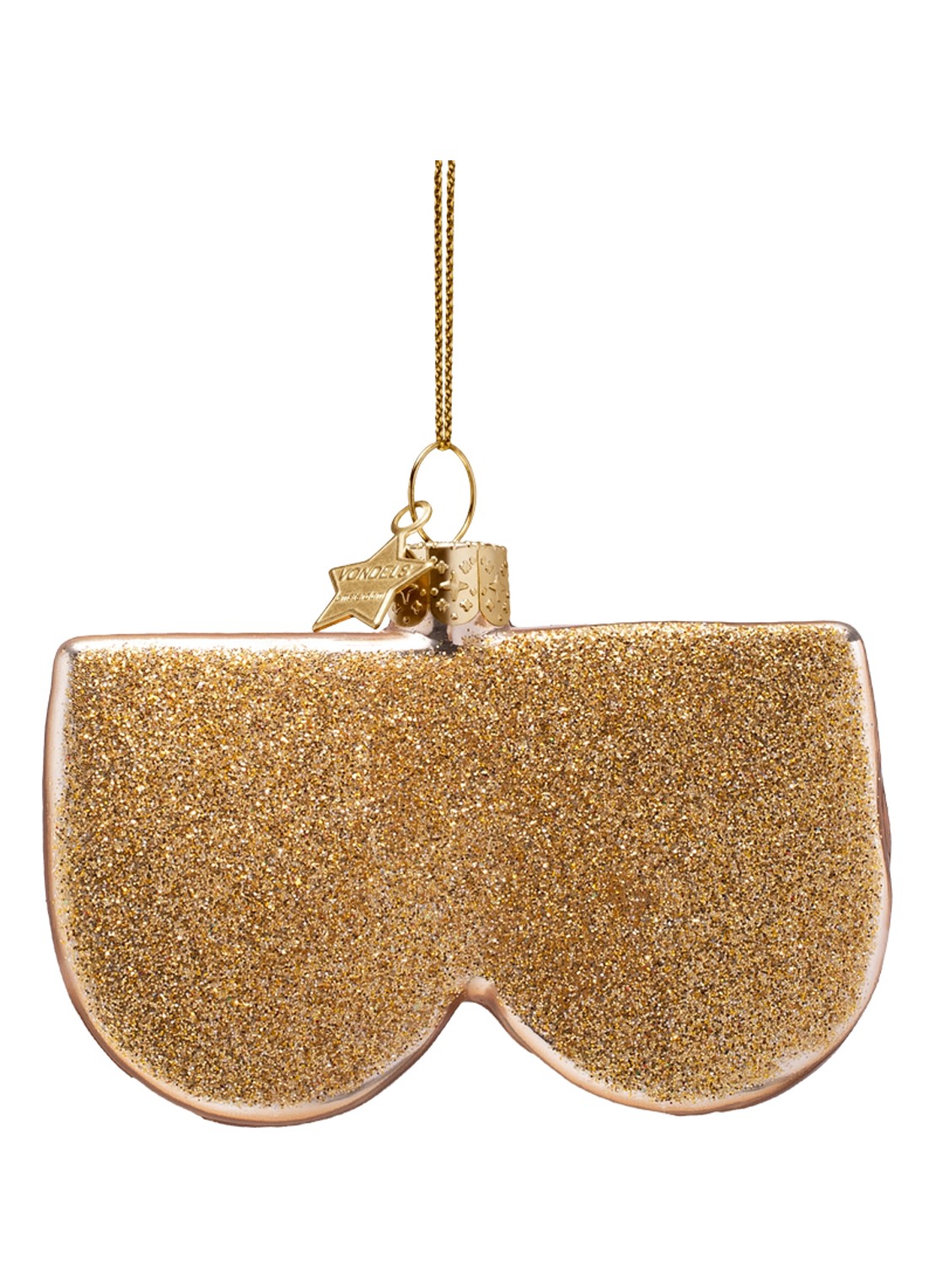 Vondels Tanline kersthanger 6 cm - achterkant bruin