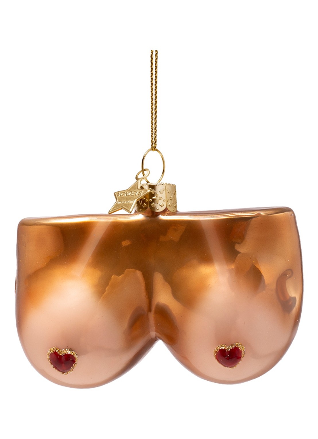 Vondels Tanline kersthanger 6 cm - voorkant 3 bruin