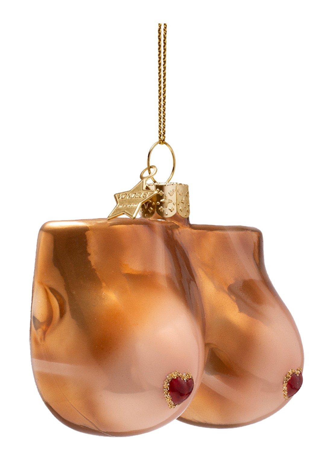 Vondels Tanline kersthanger 6 cm - voorkant 4 bruin