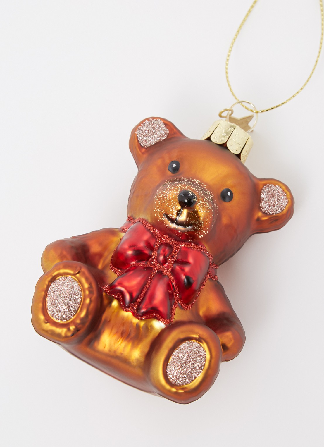 Vondels Teddybear Bow kersthanger 8,5 cm - detail 3 bruin