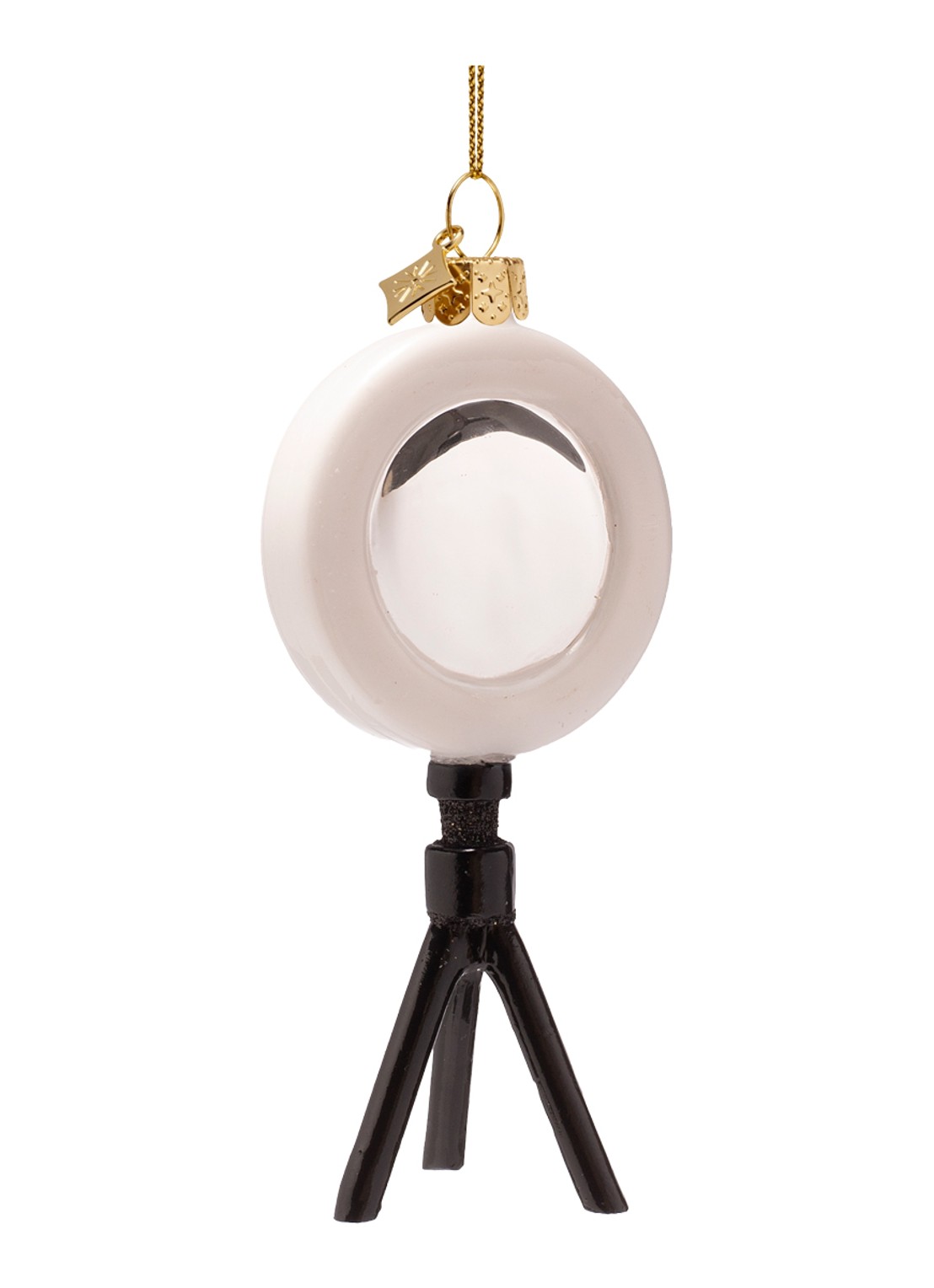 Vondels Telefoon Met Ring Light kersthanger 12,5 cm - achterkant 3 zwart
