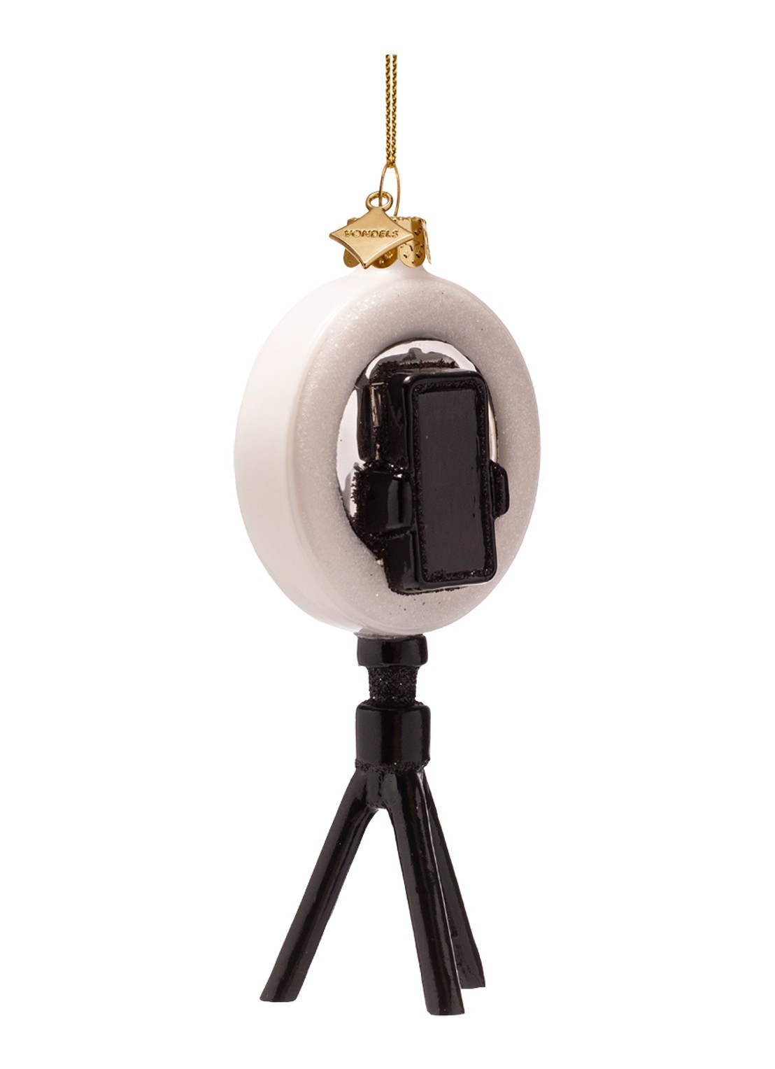 Vondels Telefoon Met Ring Light kersthanger 12,5 cm - detail 4 zwart