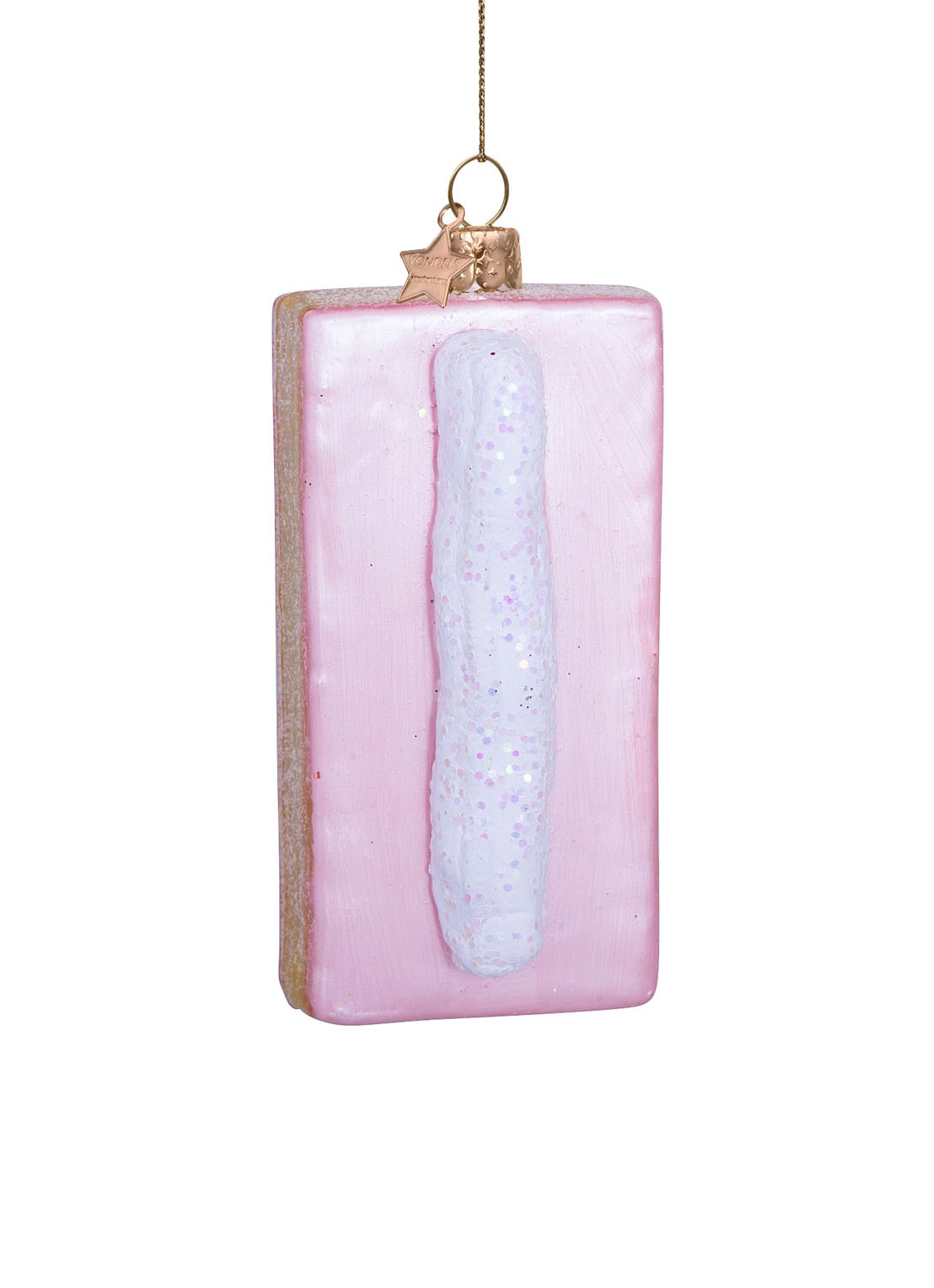 Vondels Tompouce kersthanger 10 cm - voorkant 4 multicolor
