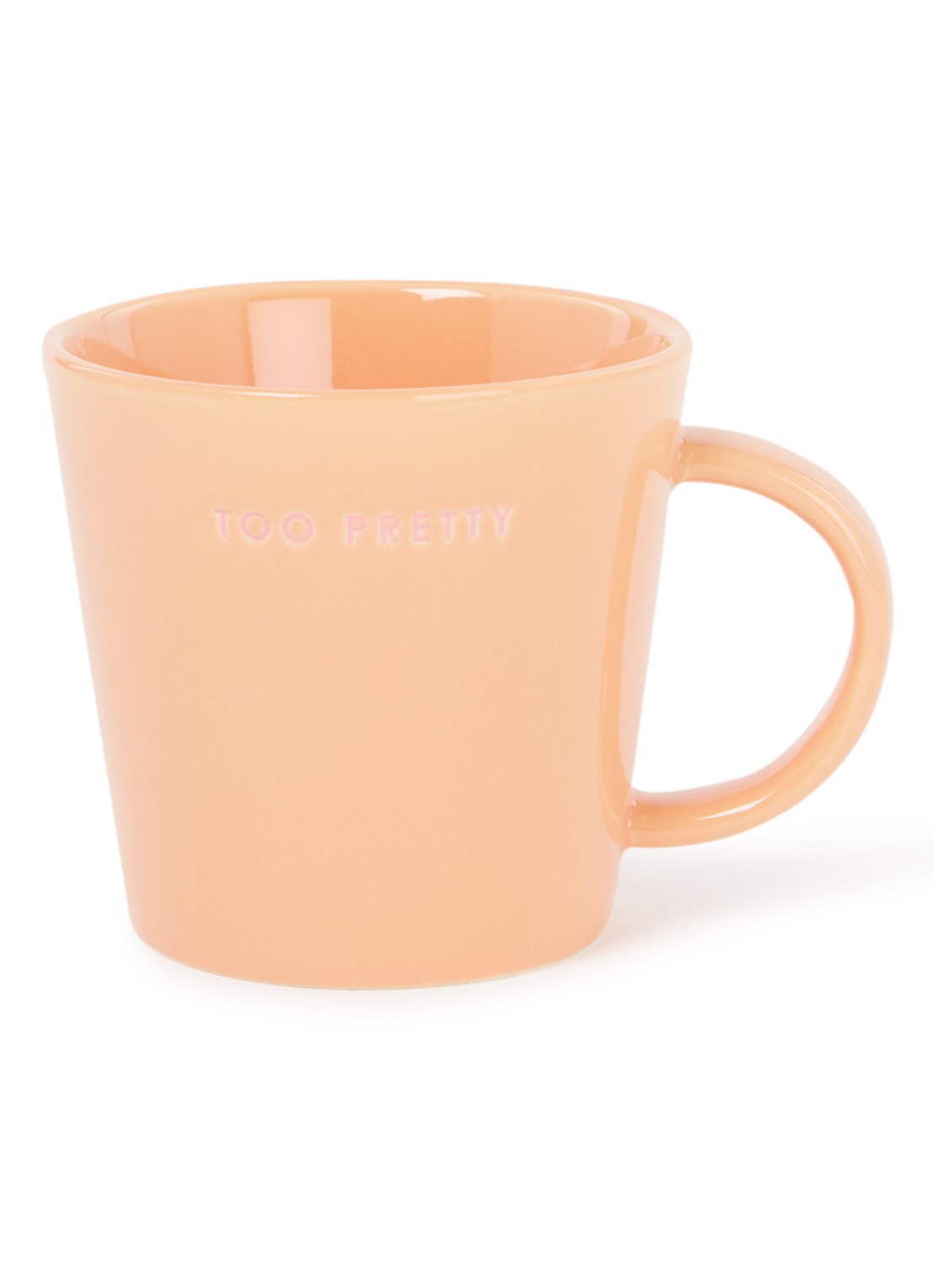 Vondels Too Pretty mok 35 cl - voorkant lichtoranje