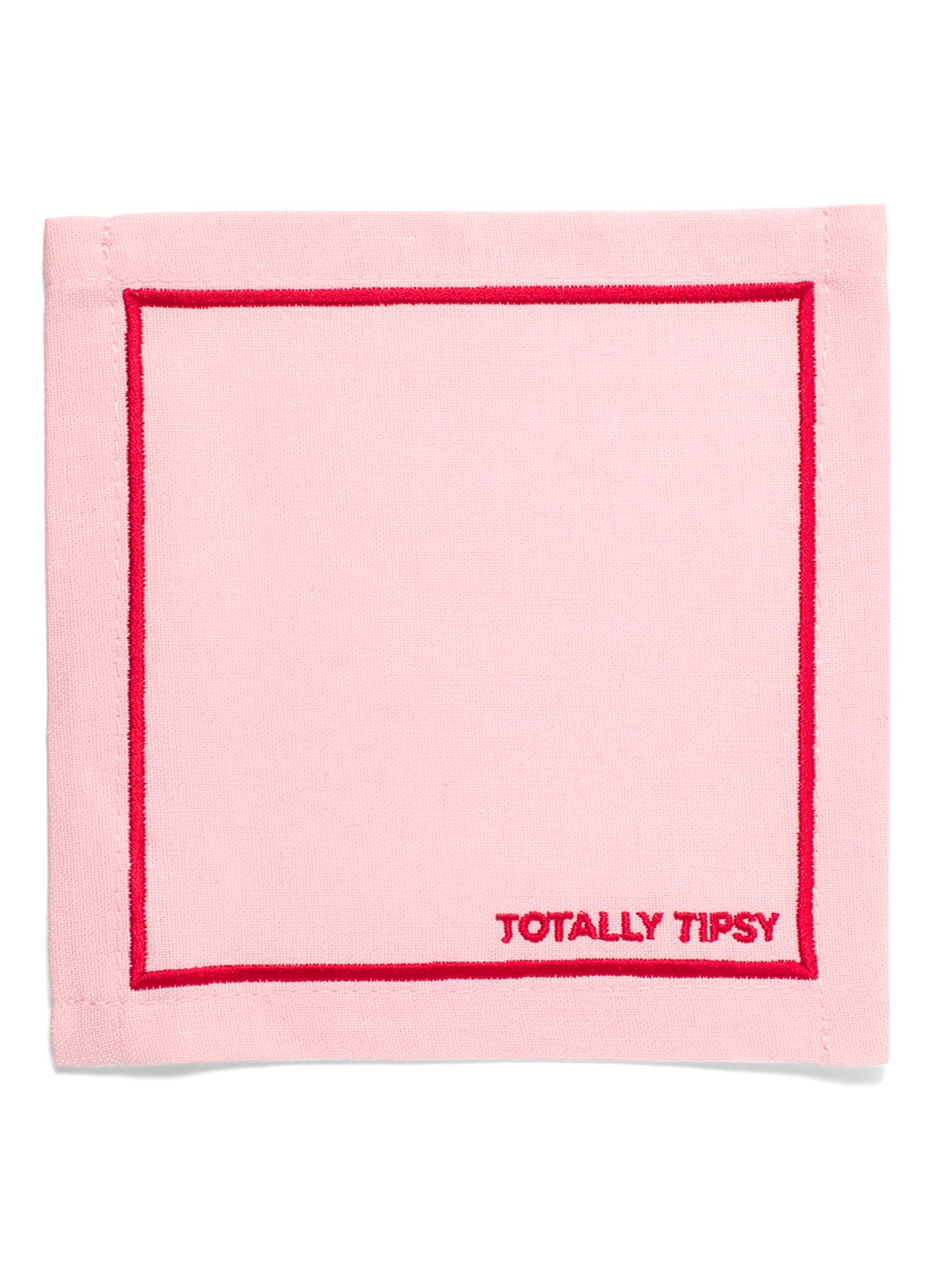 Vondels Totally Tipsy  servetten 14 x 14 cm set van 2 - voorkant 2 roze