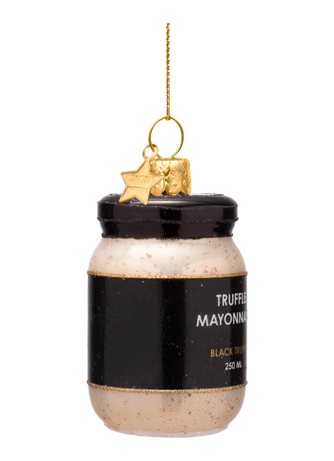 Vondels Truffel Mayonaise kersthanger 7,5 cm - detail 2 zwart