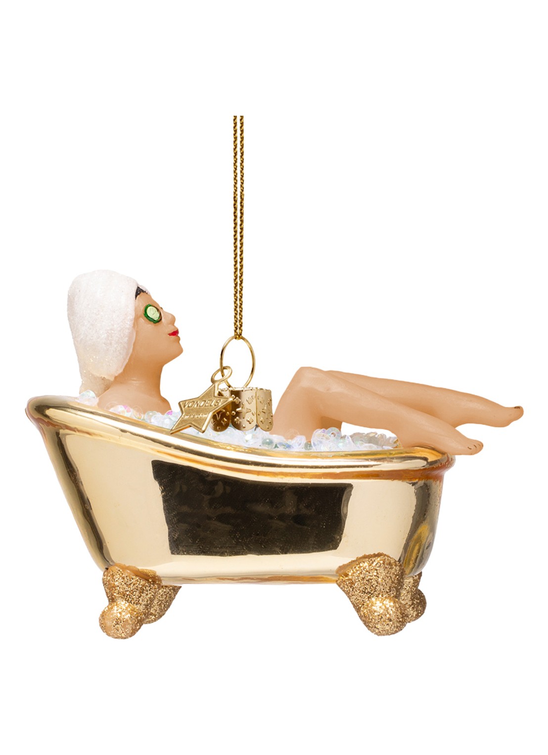 Vondels Vrouw in bad kersthanger 6 cm - detail goud