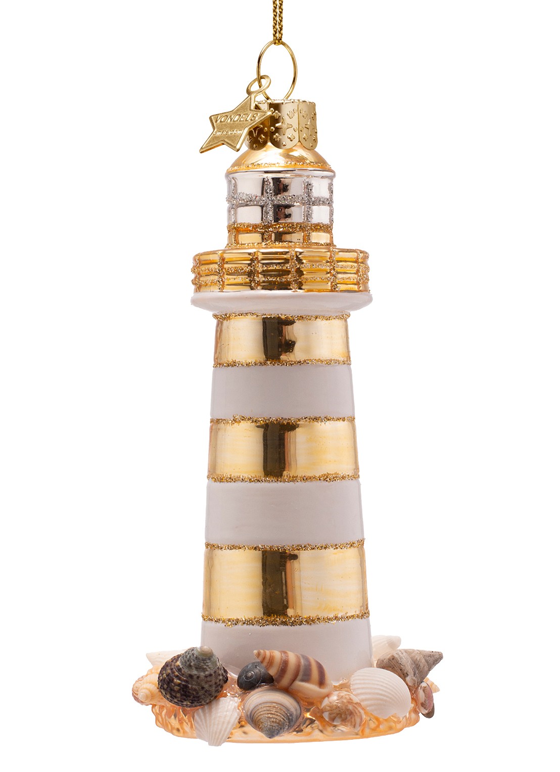 Vondels Vuurtoren kersthanger 12 cm - detail goud