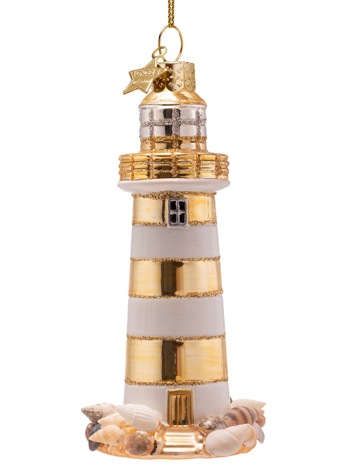 Vondels Vuurtoren kersthanger 12 cm - voorkant 4 goud