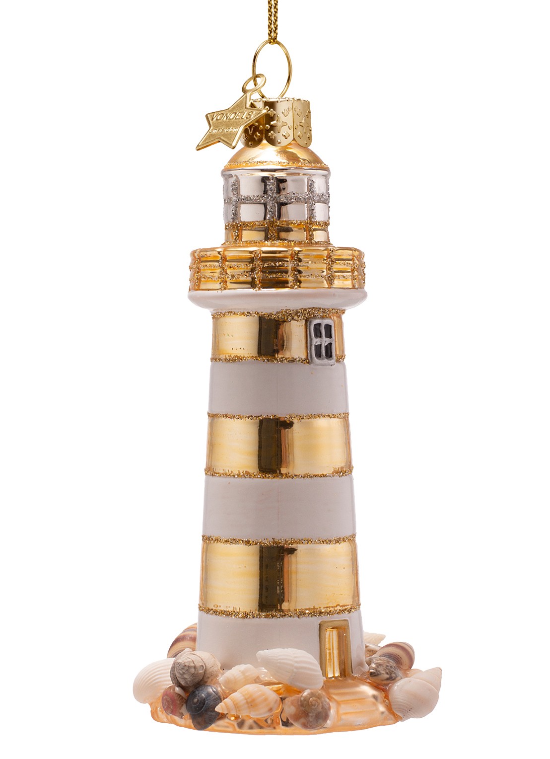 Vondels Vuurtoren kersthanger 12 cm - voorkant 5 goud