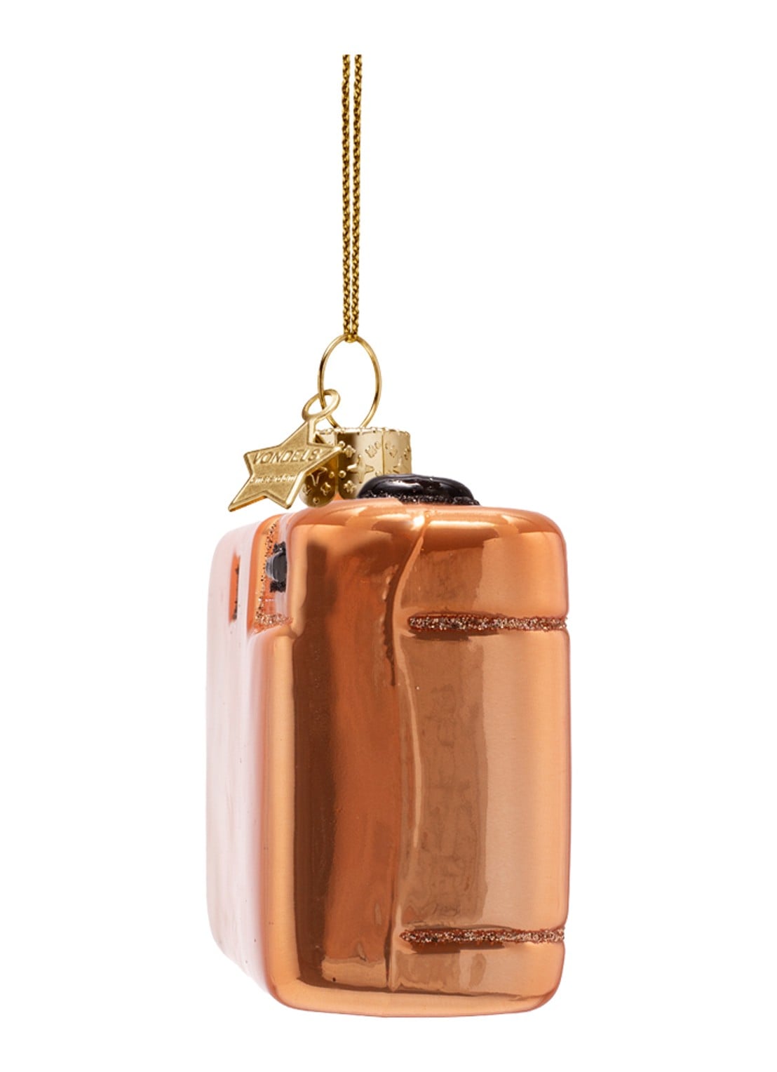 Vondels Wegwerpcamera kersthanger 6,5 cm - detail 2 brons