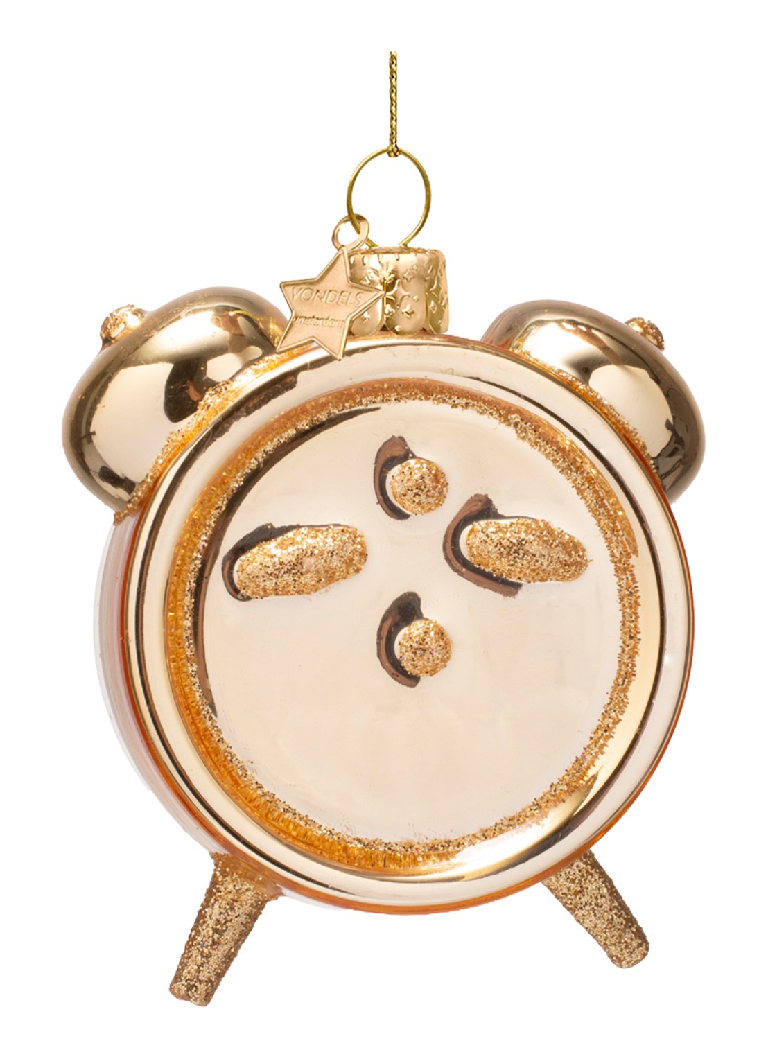 Vondels Wine O'Clock Alarm kersthanger 9 cm - achterkant 4 goud