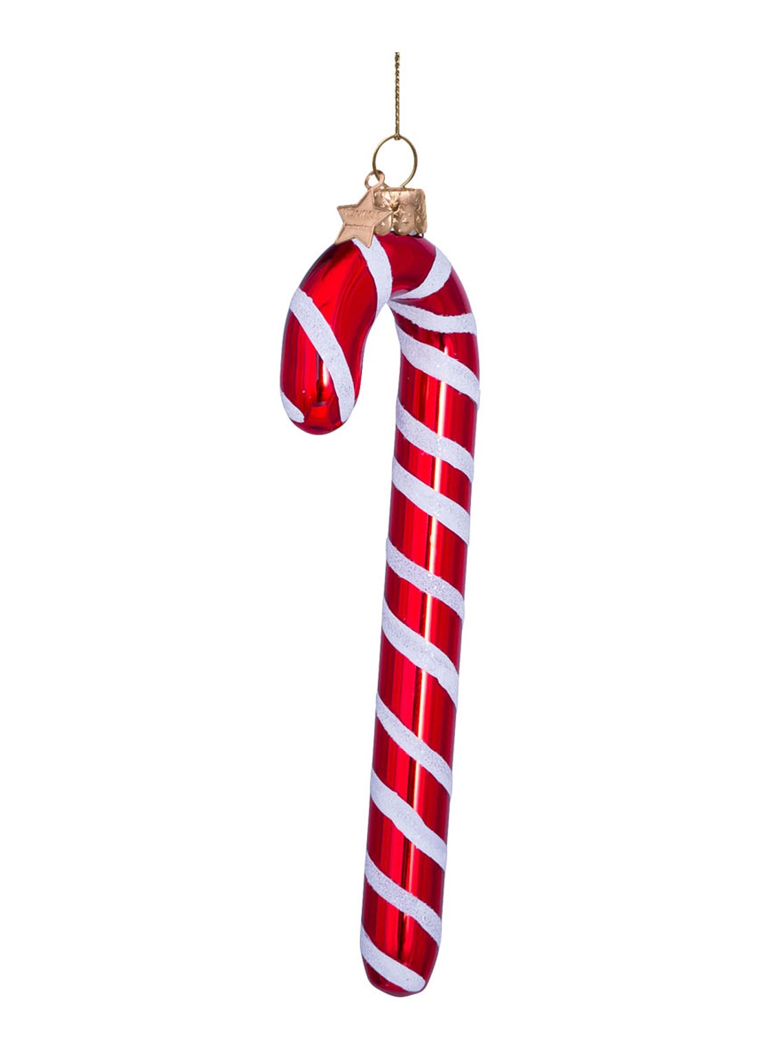 Vondels Zuurstok kersthanger 14 cm - detail rood