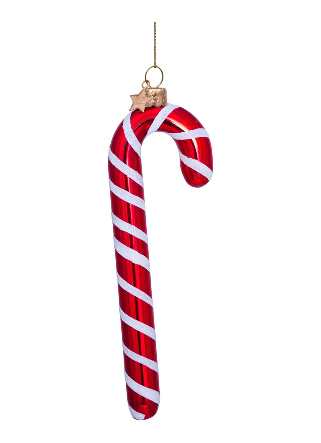 Vondels Zuurstok kersthanger 14 cm - voorkant 4 rood