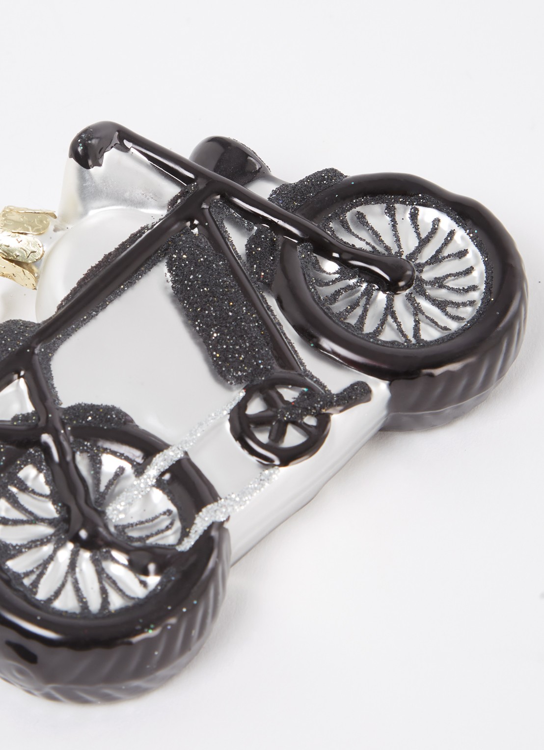 Vondels Zwarte Fatbike kersthanger 7,5 cm - detail zwart