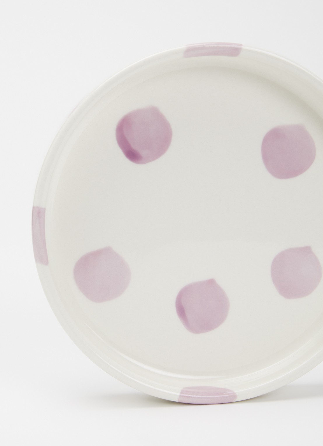 vtwonen Dots gebaksbordje 13 cm  - detail lila