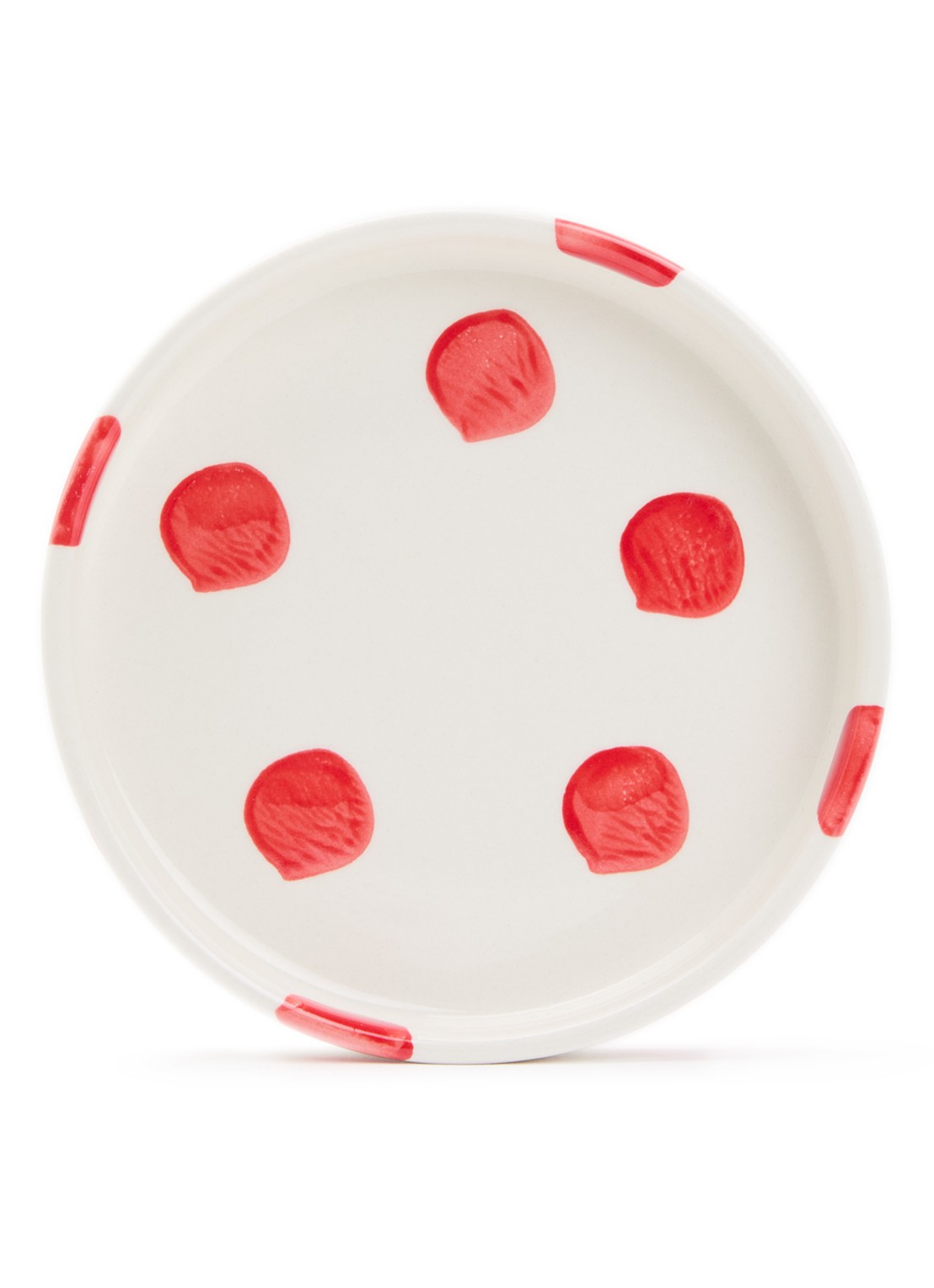vtwonen Dots gebaksbordje 13 cm  - voorkant rood