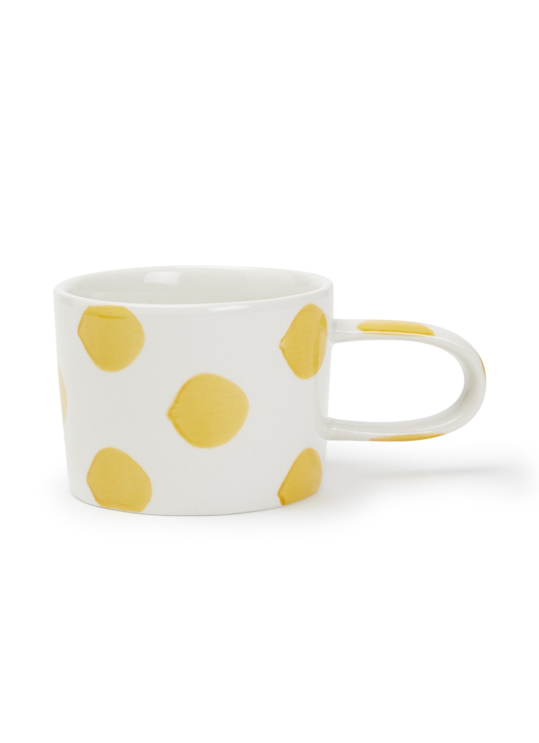 vtwonen Dots mok 35 cl  - voorkant geel
