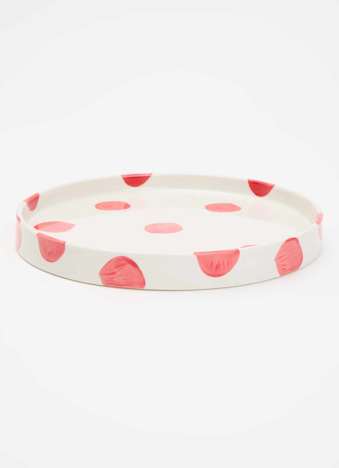 vtwonen Dots ontbijtbord 20 cm  - voorkant 2 rood