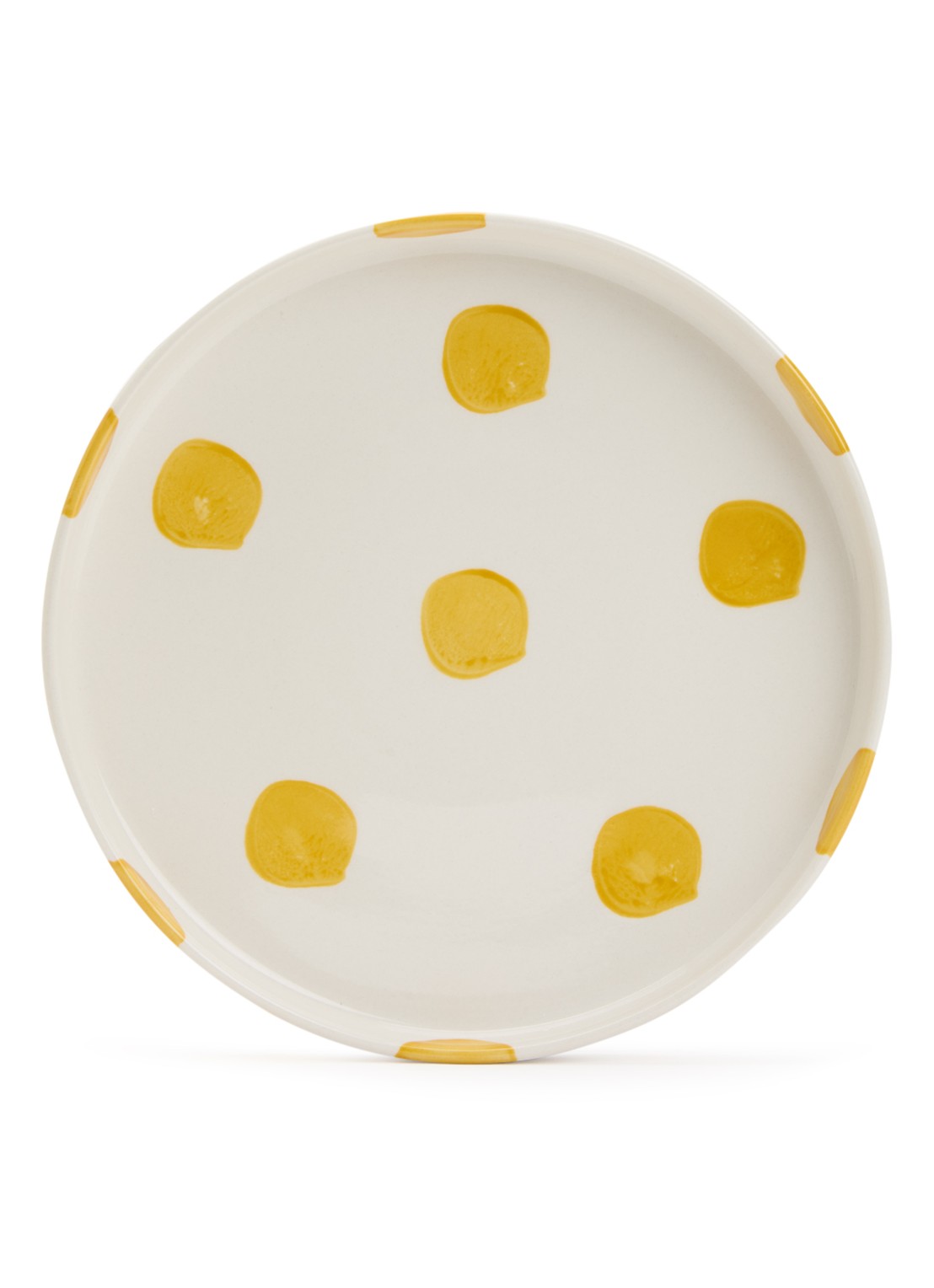 vtwonen Dots ontbijtbord 20 cm  - voorkant geel