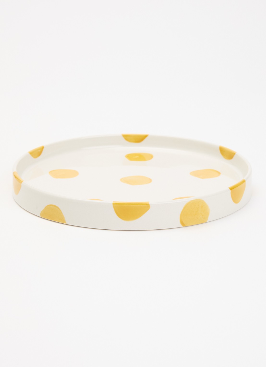 vtwonen Dots ontbijtbord 20 cm  - voorkant 2 geel