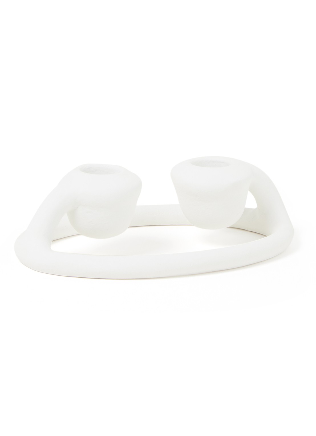 vtwonen Ecomix kandelaar 16 cm - voorkant wit