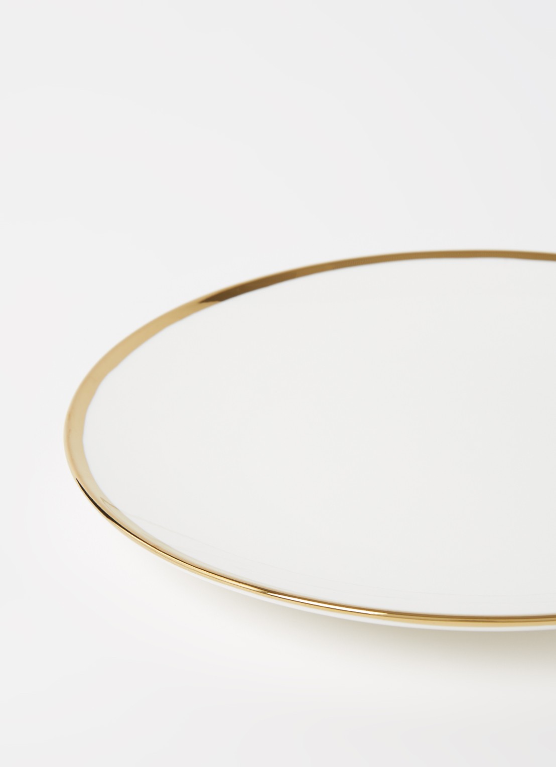 vtwonen Gold dinerbord 25,5 cm - detail wit