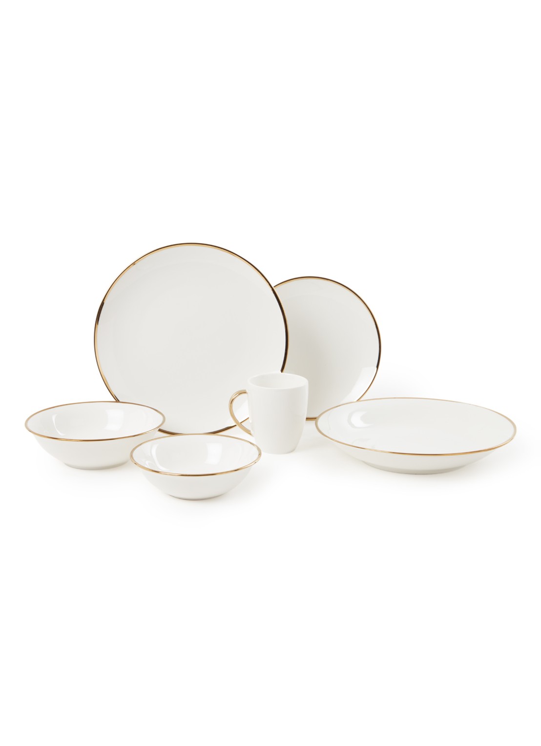 vtwonen Gold Dinnerware Raw serviesset 36-delig - voorkant goud
