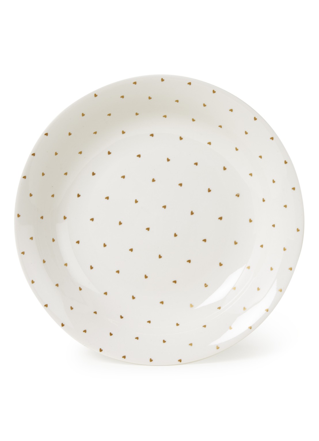 vtwonen Golden Hearts pastabord 25,5 cm  - voorkant wit