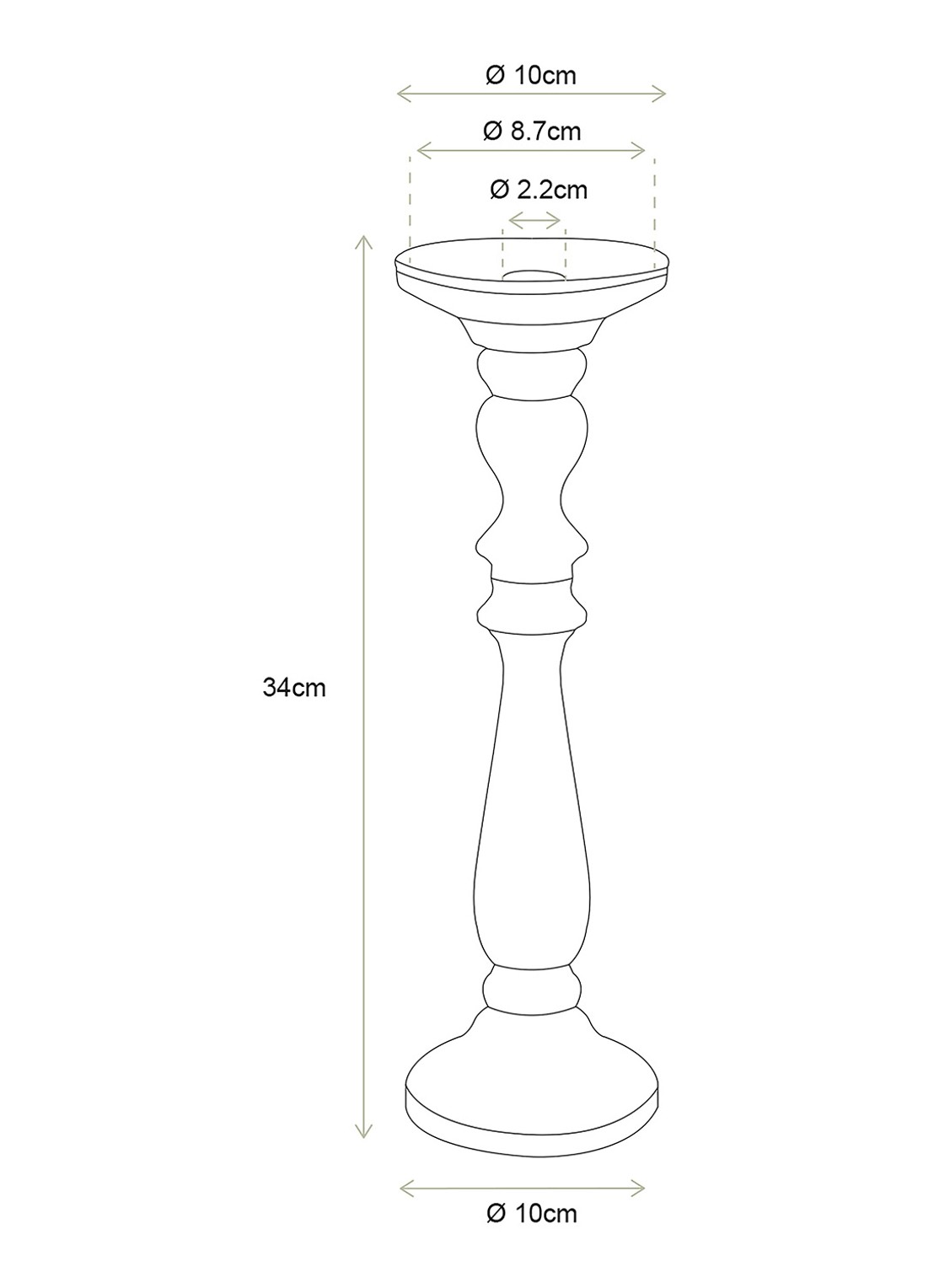 vtwonen Kandelaar 34 cm - detail transparant