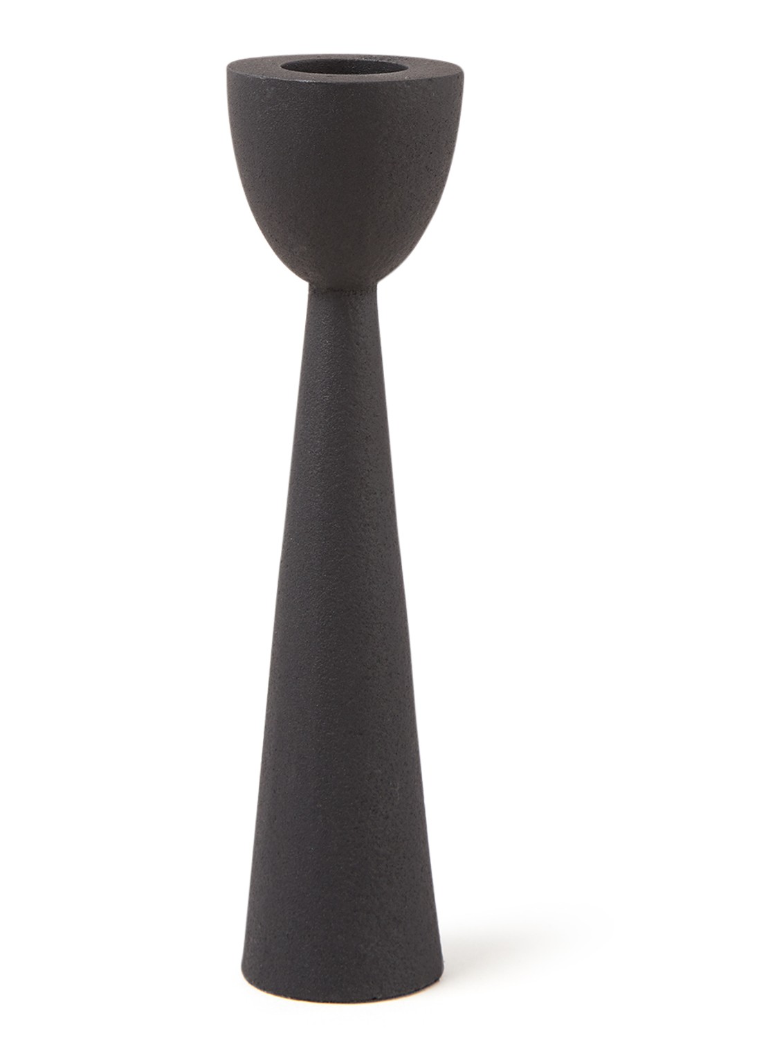 vtwonen Metal Black S kandelaar 16 cm - voorkant zwart