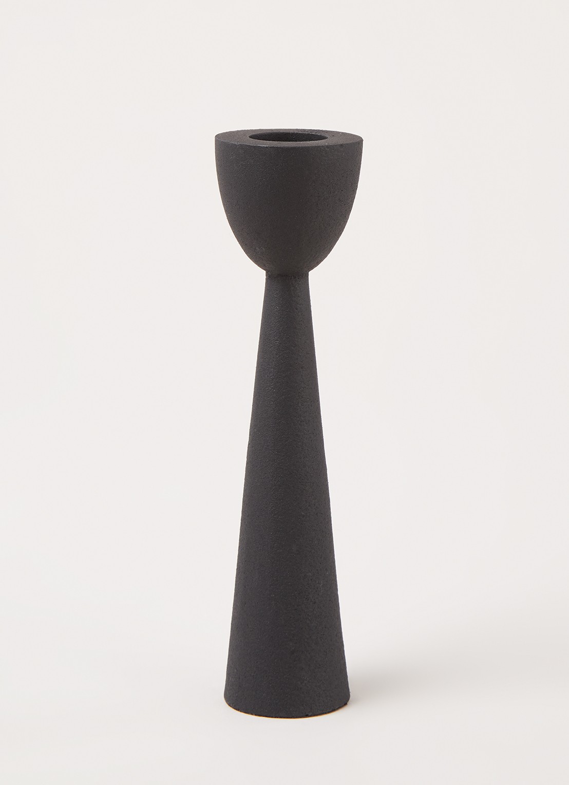 vtwonen Metal Black S kandelaar 16 cm - voorkant 2 zwart