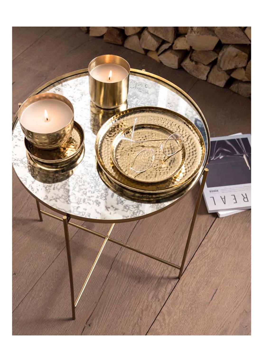 vtwonen Metal Gold dienblad 22 cm - detail 4 goud
